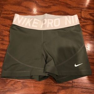 Nike Spandex Gym Running Shorts Green